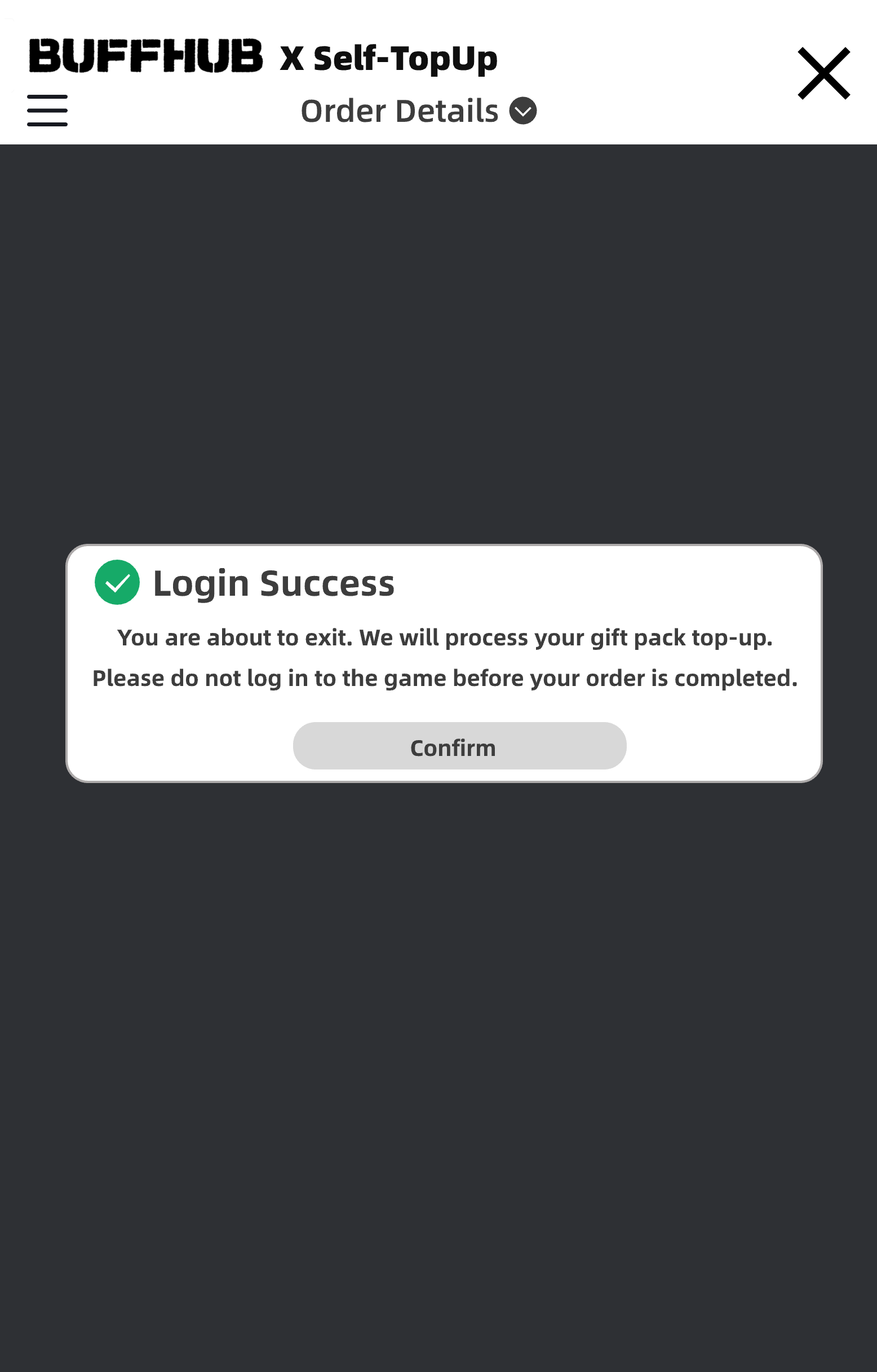 Confirm and claim pack step